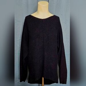 Cyrus Black Soft Textured Knit Oversized High-Low Sweater Nordstrom Size M